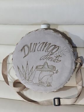 VINTAGE Mexican Leather Canteen.
